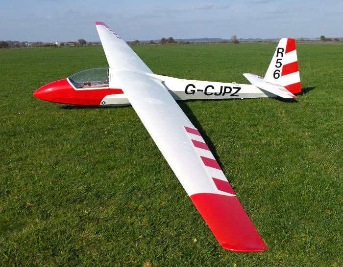 ASK-18 Vintage Single Seat Glider at Cotswold gliding Club Aston Down